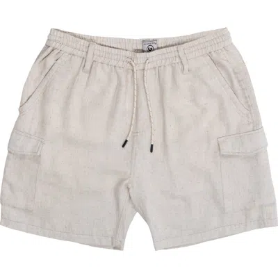 Burnside Cotton & Linen Blend Cargo Shorts In Gray