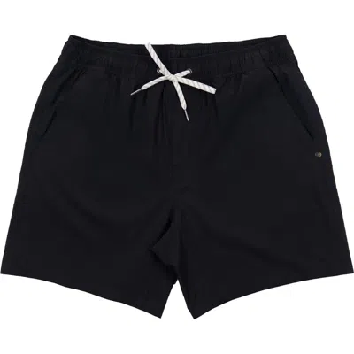 Burnside Elastic Waist Shorts With Liner In Black