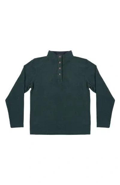 Burnside Jacquard Henley Sweatshirt In Forest Green
