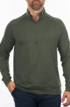 Burnside Jersey Quarter Zip Sweatshirt In Green