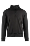 Burnside Jersey Quarter Zip Sweatshirt In Heather Black