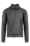 Burnside Jersey Quarter Zip Sweatshirt In Heather Charcoal