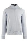 Burnside Jersey Quarter Zip Sweatshirt In Heather Light Grey