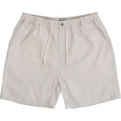 Burnside Linen & Cotton Blend Shorts In Neutral