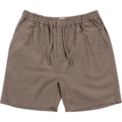 Burnside Linen & Cotton Blend Shorts In Brown