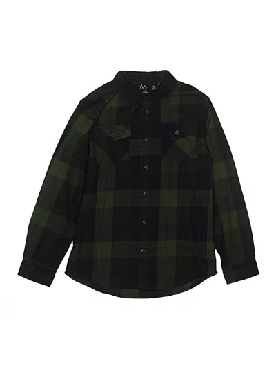 Pre-owned Burnside Kids' Long Sleeve Button Down Shirt In Blue