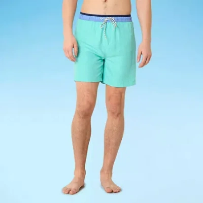 Burnside Mens Animal Swim Trunks In Green