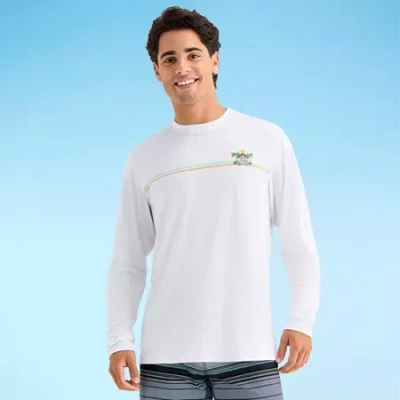 Burnside Mens Crew Neck Long Sleeve Quick Dry T-shirt In White