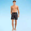 Burnside Mens Drawstring Waist Animal Swim Shorts In Black
