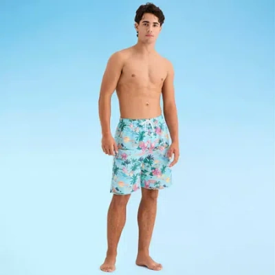 Burnside Mens Drawstring Waist Swim Shorts In Blue