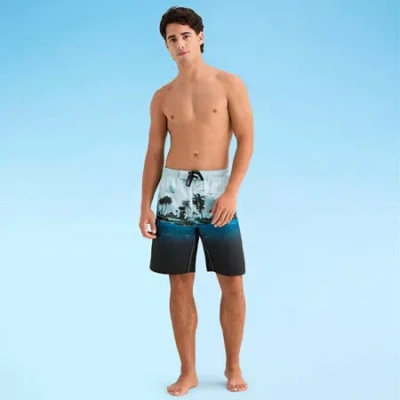 Burnside Mens Drawstring Waist Swim Shorts In Blue