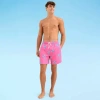 Burnside Mens Drawstring Waist Swim Shorts In Pink