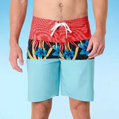 Burnside Mens Quick Dry Abstract Board Shorts In Blue