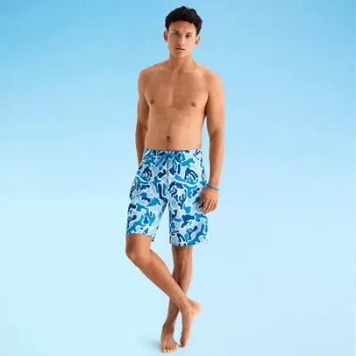 Burnside Mens Quick Dry Camouflage Board Shorts In Blue