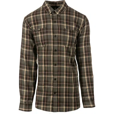Burnside Perfect Plaid Flannel Work Shirt In Green