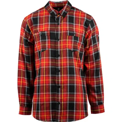 Burnside Perfect Plaid Flannel Work Shirt In Orange