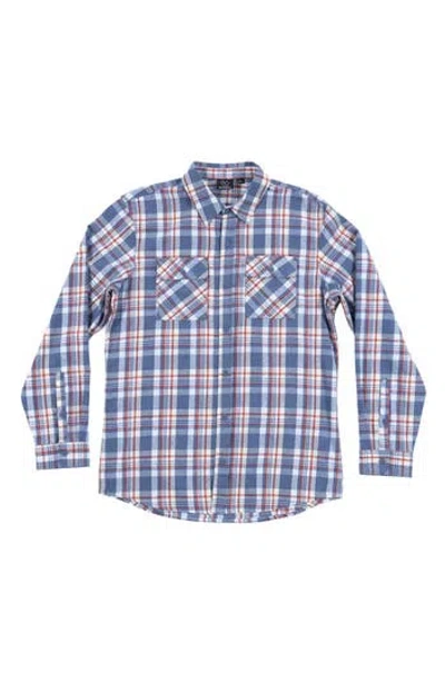 Burnside Plaid Flannel Button-up Shirt In Blue