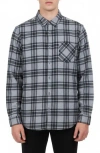 Burnside Plaid Flannel Shirt In Blue