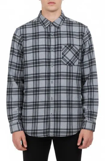 Burnside Plaid Flannel Shirt In Blue