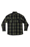 Burnside Plaid Flannel Shirt In Green