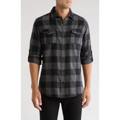 Burnside Plaid Flannel Shirt In Black