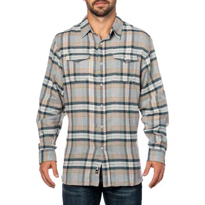 Burnside Plaid Flannel Shirt In Gray