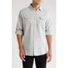 Burnside Plaid Flannel Shirt In Grey White
