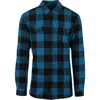 Burnside Plaid Flannel Shirt In Blue