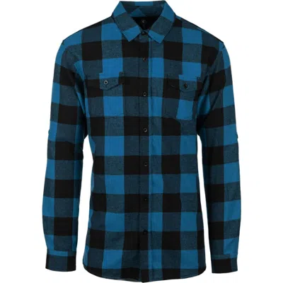 Burnside Plaid Flannel Shirt In Blue