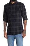 Burnside Plaid Flannel Shirt In Navy