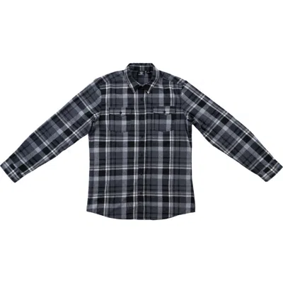 Burnside Plaid Long Sleeve Flannel Shirt In Black