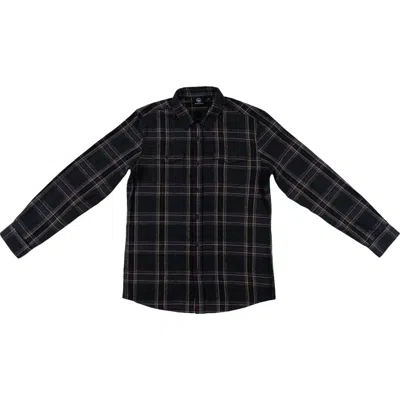Burnside Plaid Long Sleeve Flannel Shirt In Black