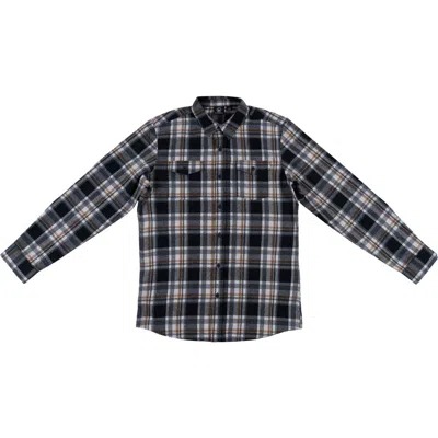 Burnside Plaid Long Sleeve Flannel Shirt In Black