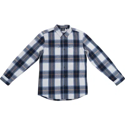 Burnside Plaid Long Sleeve Flannel Shirt In Blue