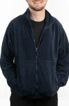 Burnside Polar Fleece Full Zip Jacket In Blue
