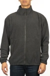 Burnside Polar Fleece Full Zip Jacket In Black