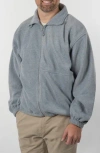 Burnside Polar Fleece Full Zip Jacket In Gray
