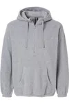Burnside Polar Fleece Quarter-zip Hooded Pullover In Grey