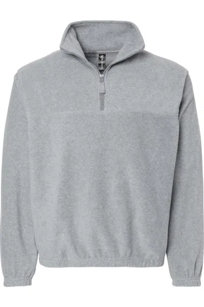 Burnside Polar Fleece Quarter-zip Pullover In Grey