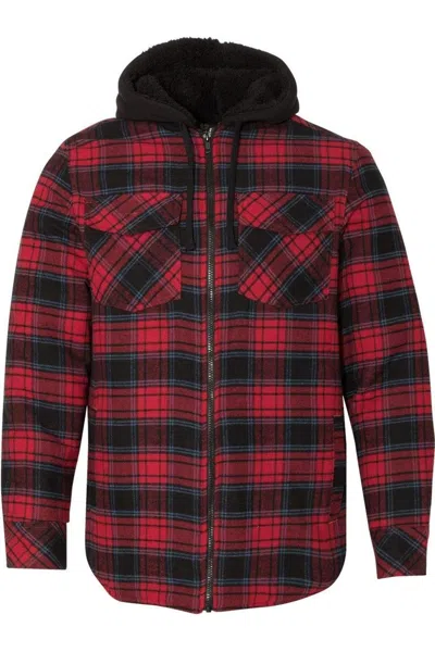 Burnside Quilted Flannel Hooded Jacket In Multi