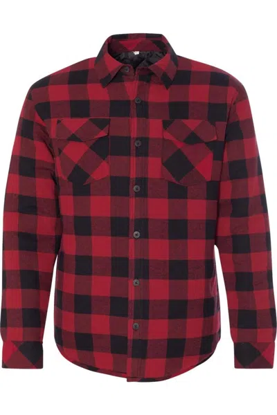 Burnside Plaid Flannel Shirt In Crimson Navy
