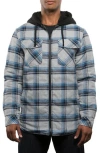 Burnside Redwood Flannel Hooded Jacket In Multi