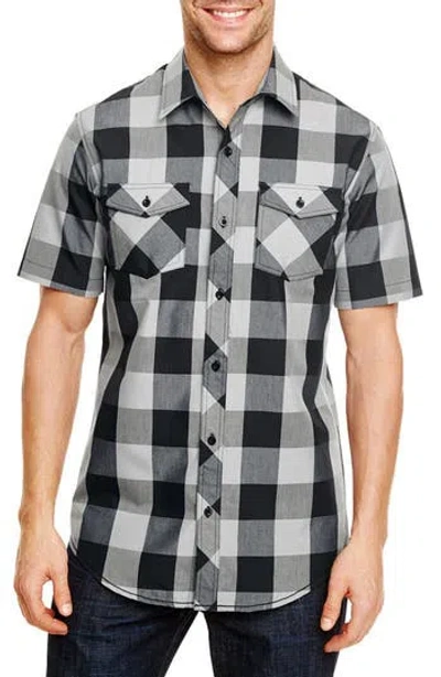 Burnside Short Sleeve Plaid Shirt In Burgundy
