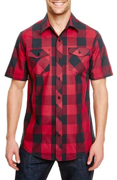Burnside Short Sleeve Plaid Shirt In Multi