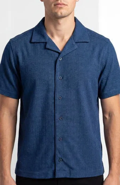 Burnside Short Sleeve Sweater Cardigan In Blue