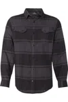 Burnside Snap Front Long Sleeve Plaid Flannel Shirt In Black