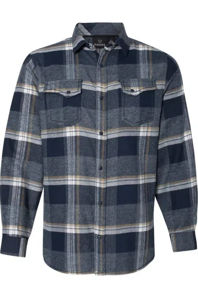 Burnside Snap Front Long Sleeve Plaid Flannel Shirt In Multi