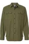 Burnside Solid Long Sleeve Flannel Shirt In Green