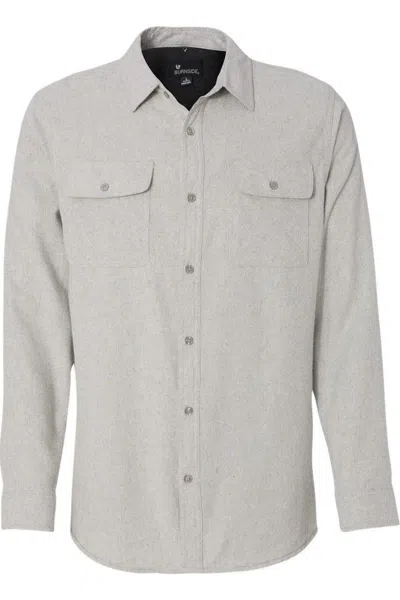 Burnside Solid Long Sleeve Flannel Shirt In White