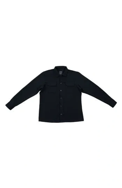 Burnside Textured Jacquard Shirt Jacket In Black